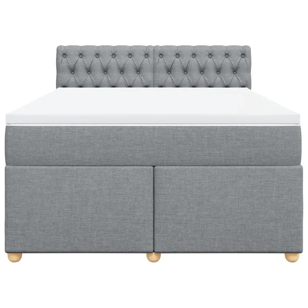 Giroletto a Molle con Materasso Grigio Chiaro 140x200cm Tessuto