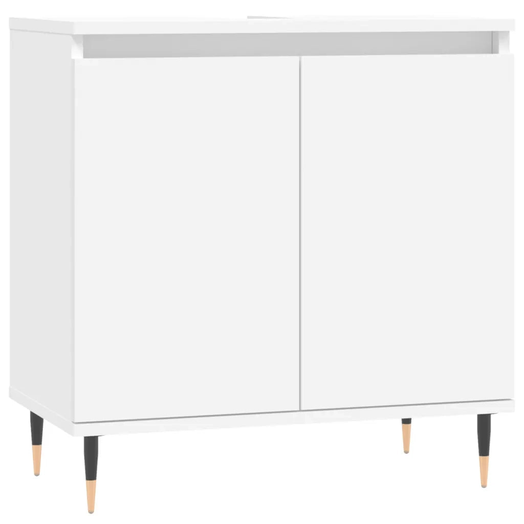 Set di Mobili da Bagno 3 pz Bianco in Legno Multistrato 3187781