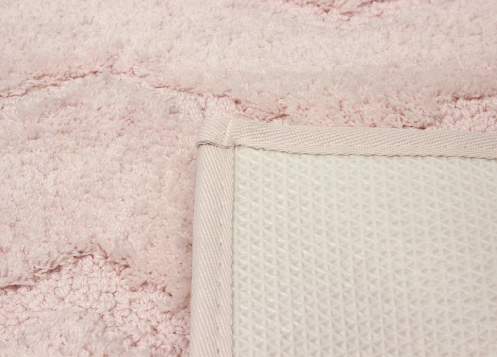 Tappeto Casa Bagno Morbido In Tinta Unita Zig Zag Modello ZigZagaria - 60x120 - Rosa