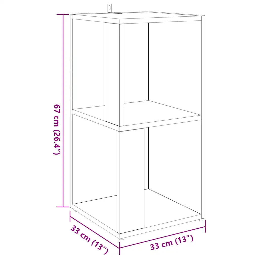 Mobile angolare rustico multifunzionale 33 x 33 x 67 cm in legno composito grigio cemento 02_0047968