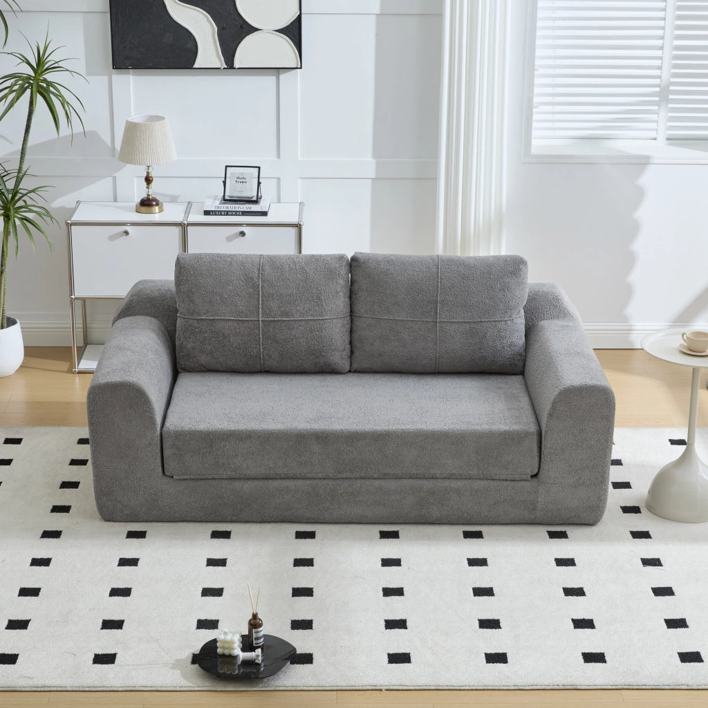 DIVANO LETTO Pieghevole 179x95x79 cm Tessuto Grigio Scuro