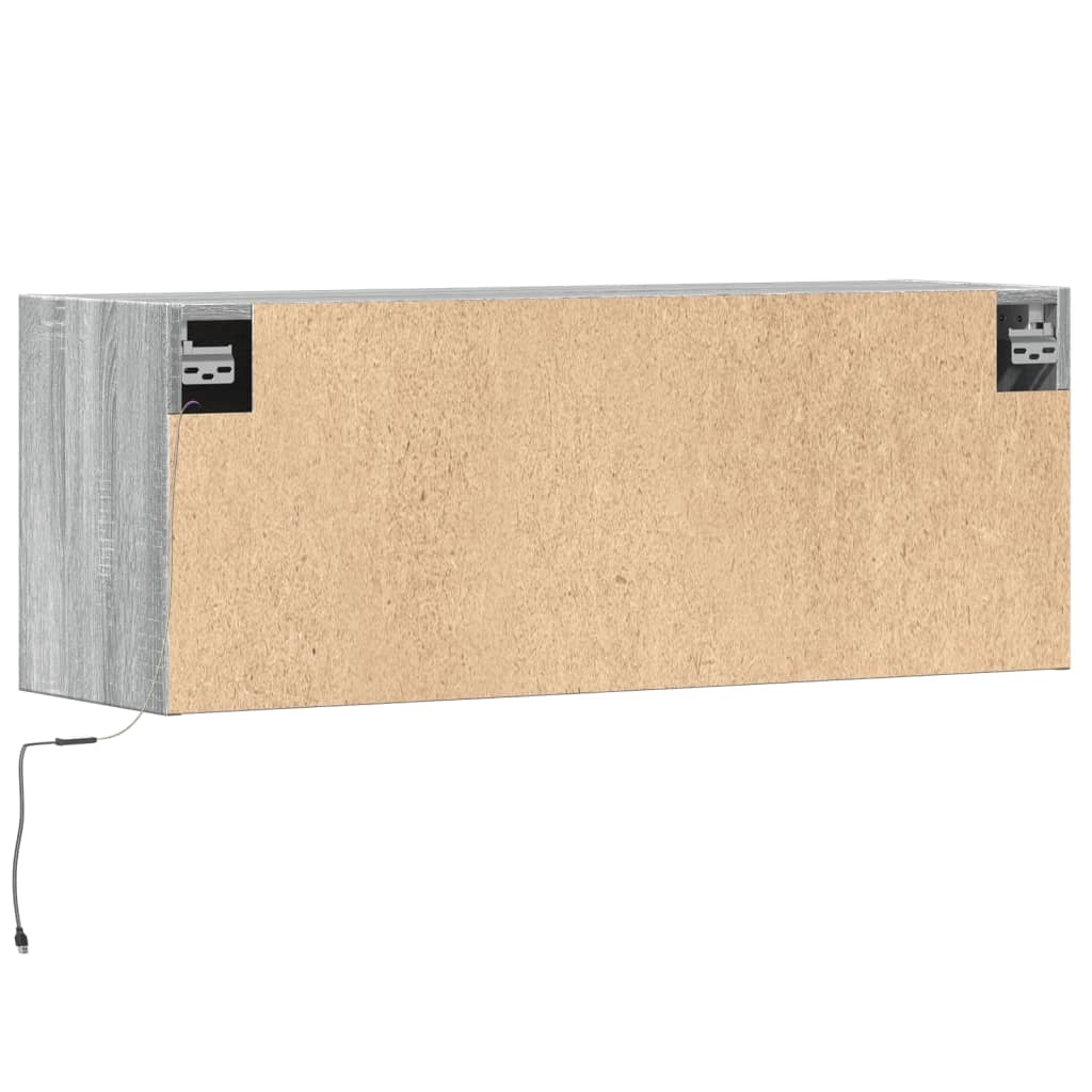 Mobile TV multimediale mensola TV credenza mobile TV sala da pranzo soggiorno camera da letto mobile da parete con luci LED Sonoma 100 x 31 x 35 cm grigio 02_0028034