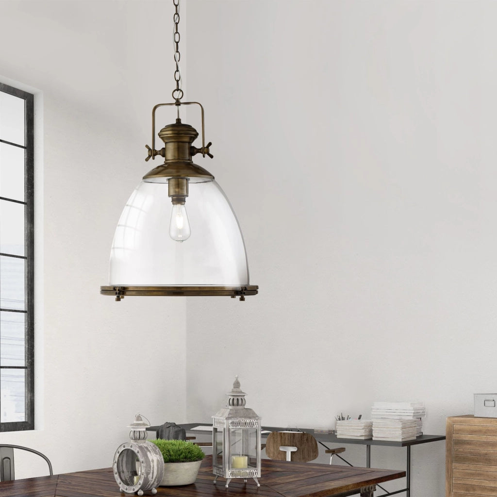 Sospensione Contemporanea Industriale Acciaio Adjustable Vetro Trasparente E27