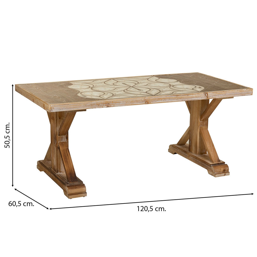 Tavolo in legno marrone 120,5x60,5x50,5h