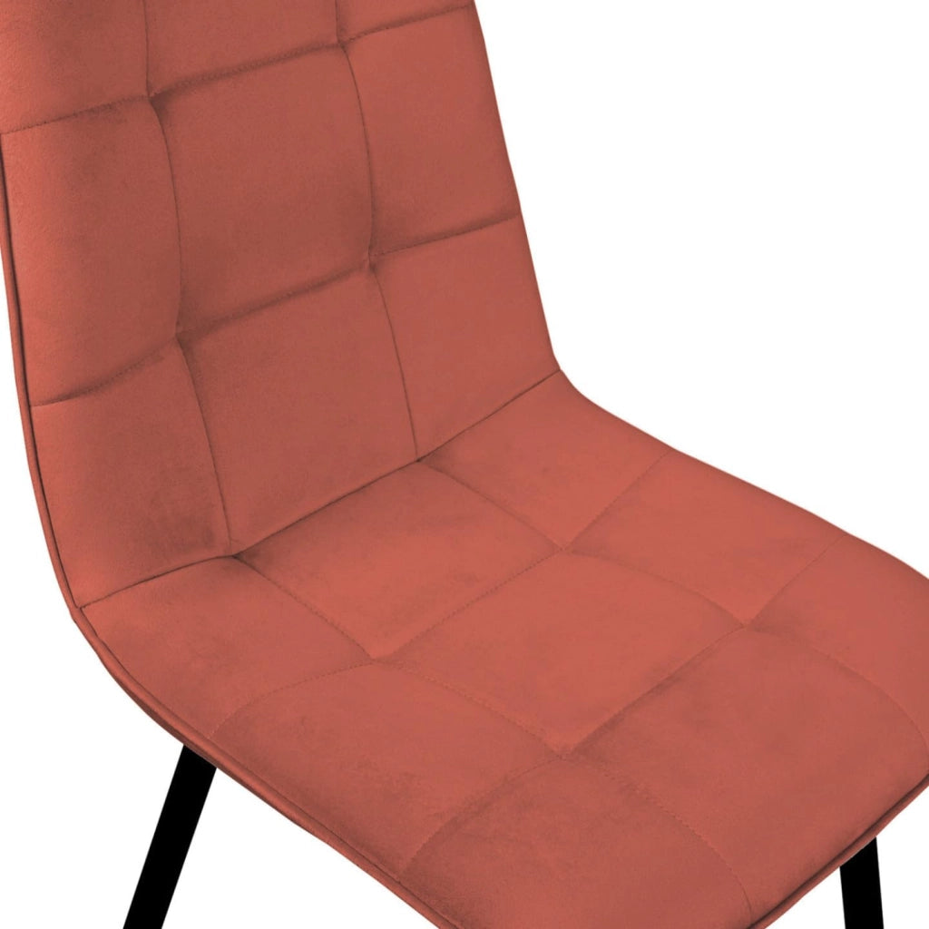 Set di 6 sedie MILA in velluto misto terracotta e beige x3