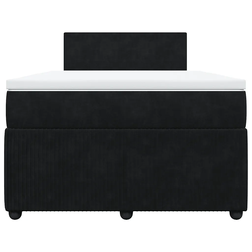 Giroletto a Molle con Materasso Nero 120x200 cm in Velluto