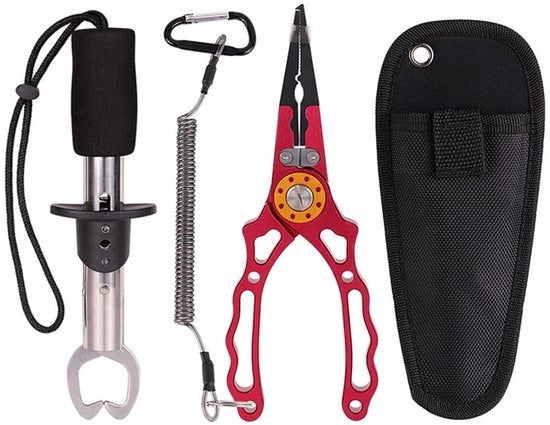 Kit per la pesca del pesce - Rimossoio di spine - Multifunzionale - Blu - Pinza per pesce - Ideale per pescatori - Pinza e forbici