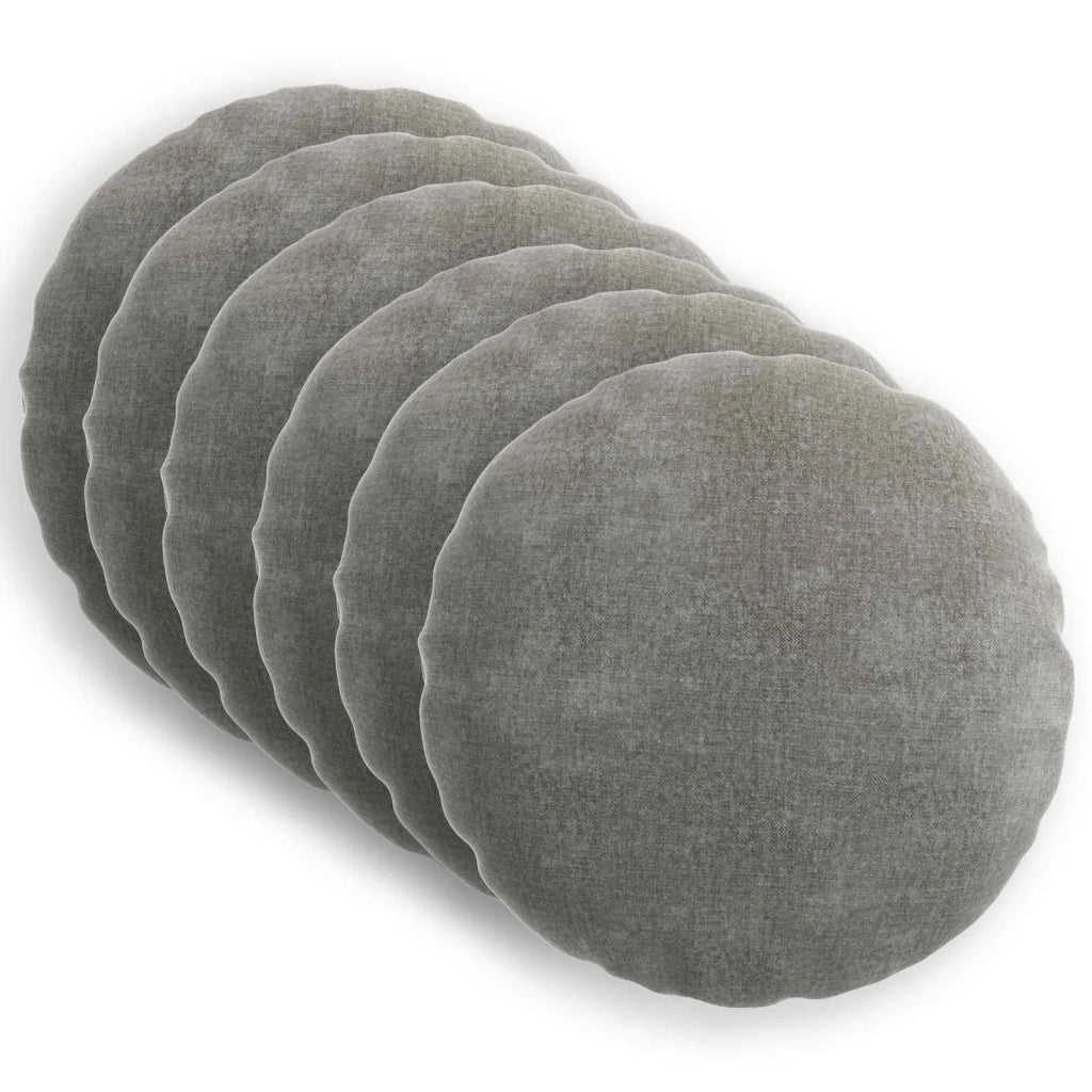 Federa 6 pz HEERLEN Grigio Scuro Ø 50 cm Tessuto Chenille 922632
