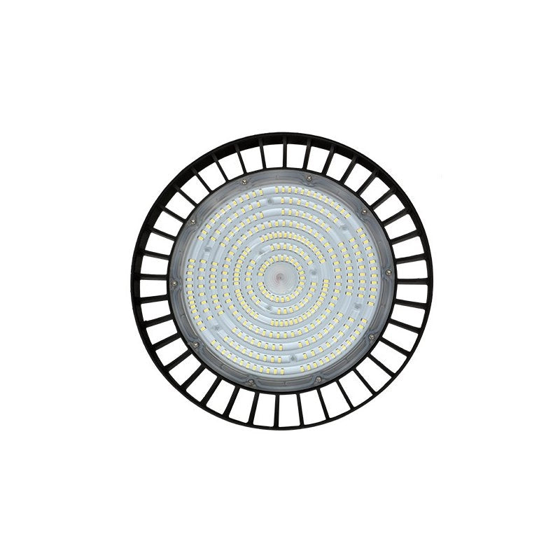 Faro LED Industriale UFO 200W 150W 100W Regolabile, 32000LM 160lm/W 4000K Neutro IP65 Dimmerabile 0-10V, Lampada LED High Bay Rotonda per Capannoni Magazzini 5 Anni Garanzia
