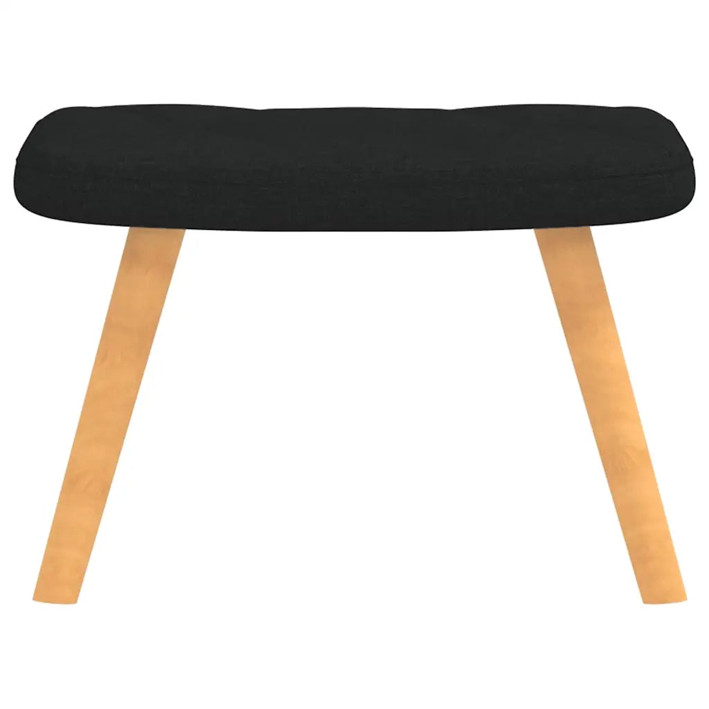 Divano Sedia-Poltrona Relax con Poggiapiedi Nero in Tessuto 879750