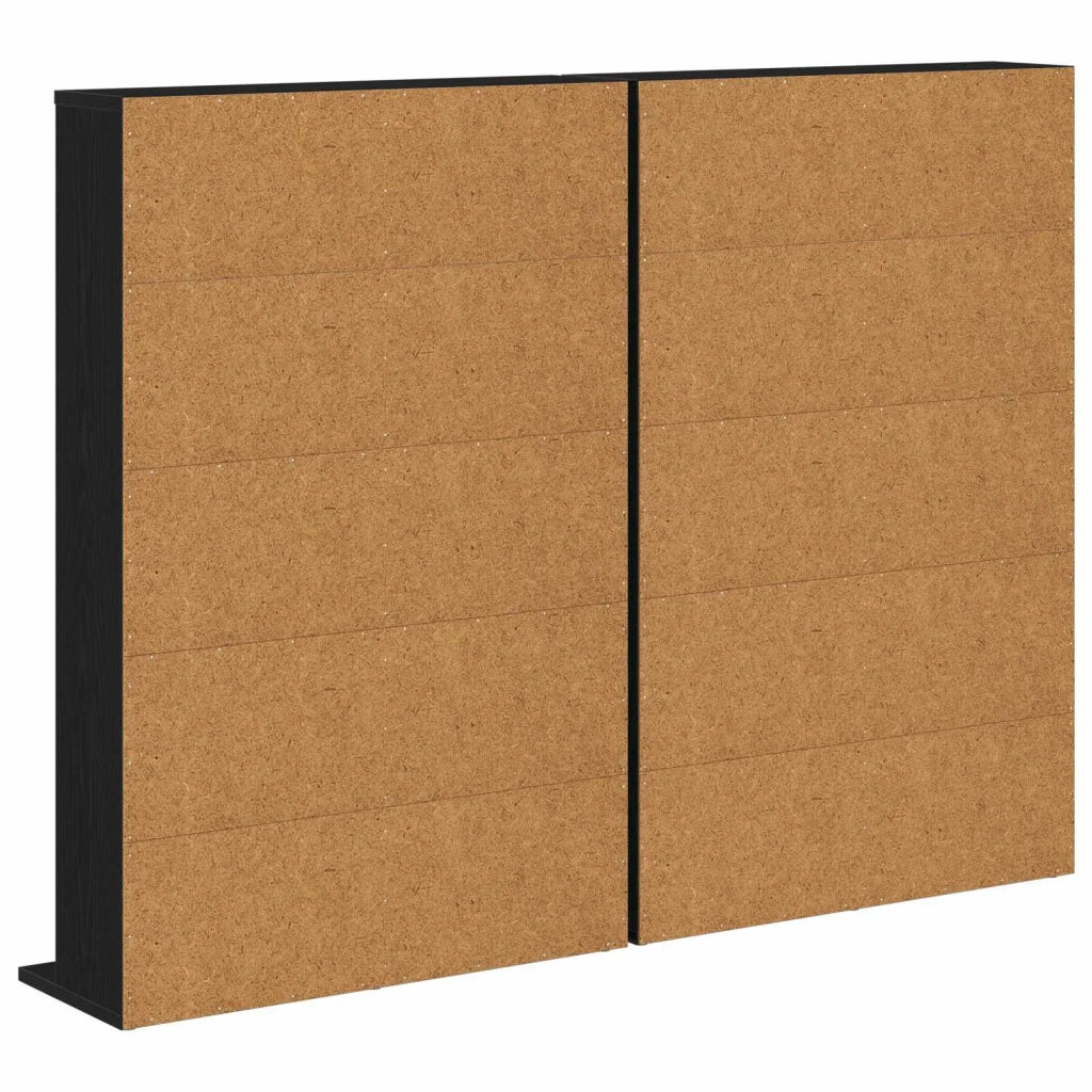 Mobile per CD 2 pz Rovere Nero 65 x 23,5 x 97,5 cm 8012677
