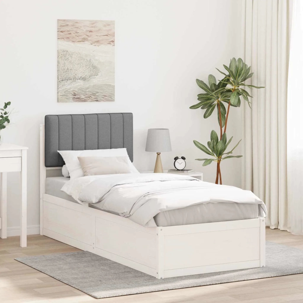 Letto con Testiera Rivestita Grigio chiaro 80 x 200 cm