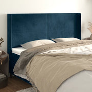 Testiera ad Orecchio Blu Scuro 203x23x118/128 cm in Velluto