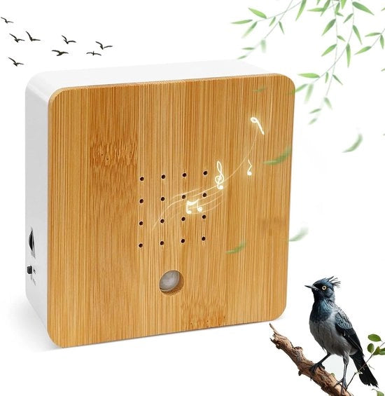 Box di Sorveglianza con Suoni della Natura - Sensore di Legno per Salotto, Bagno, Cucina, Giardino Esterno