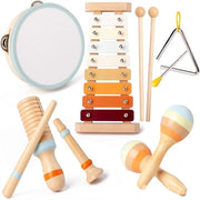 Set di strumenti musicali per bambini, musica per bambini da 1 a 5 anni, batteria in legno per bambini, strumenti musicali per bambini da 1 a 5 anni