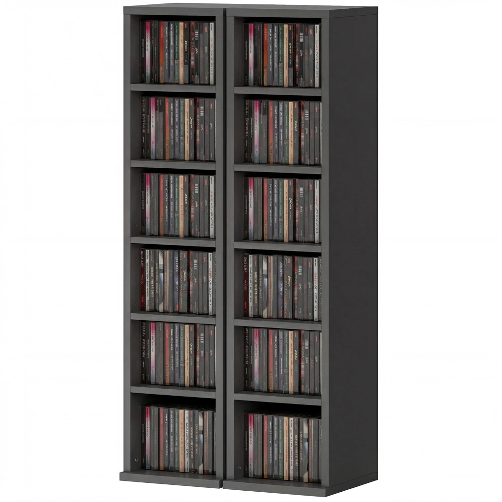 Libreria Colonna 2 Pezzi ¨C Xylo ¨C Nero 12 Scomparti 21x22,5x88,5cm
