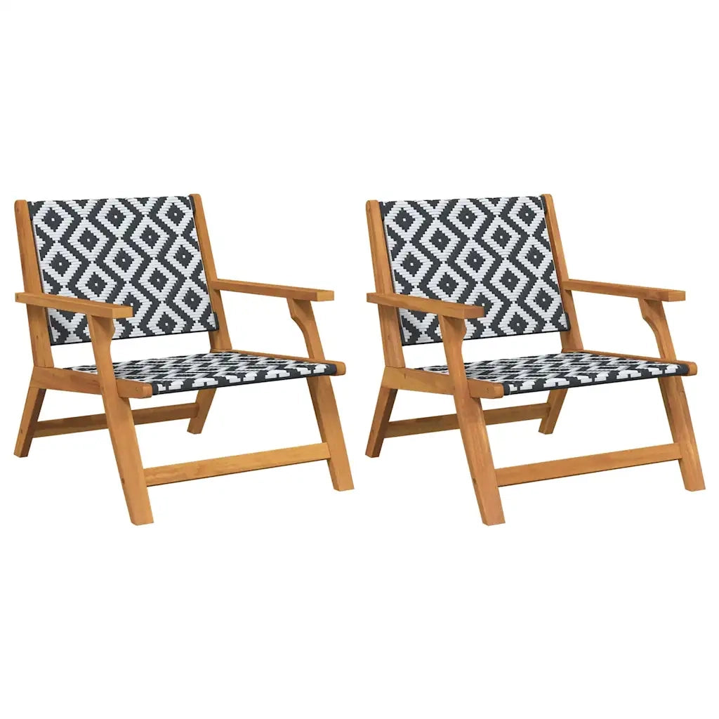 Arredamento da Giardino 2 pcs Nero e Bianco 67 x 78 x 73 cm 367830