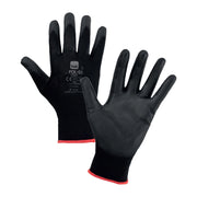 GUANTI HOB POLIESTERE/POLIURETANO NERO TG.  9- 12,0 paia