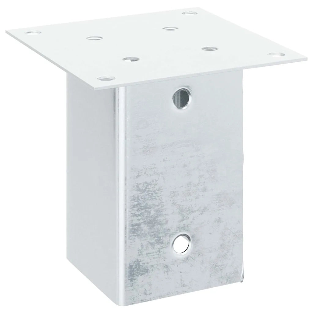 Basi per Pali Quadrate 4 pz Argento 81x81 mm in Acciaio Zincato CFW9340326