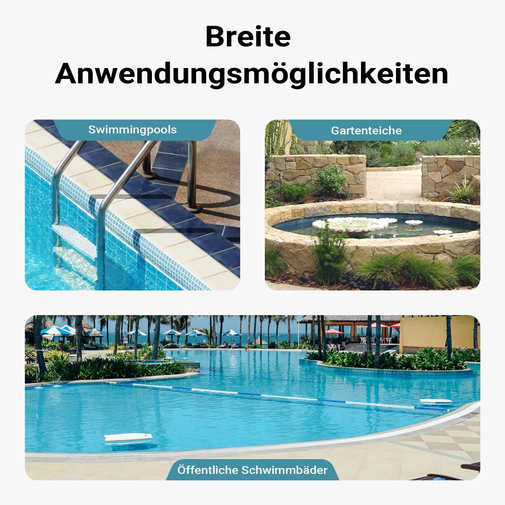 Tubo per piscina nero, 30m Ø 32 mm, sezionabile ogni 1,5 m, galleggiante, in resina 165 g/m Made in EU