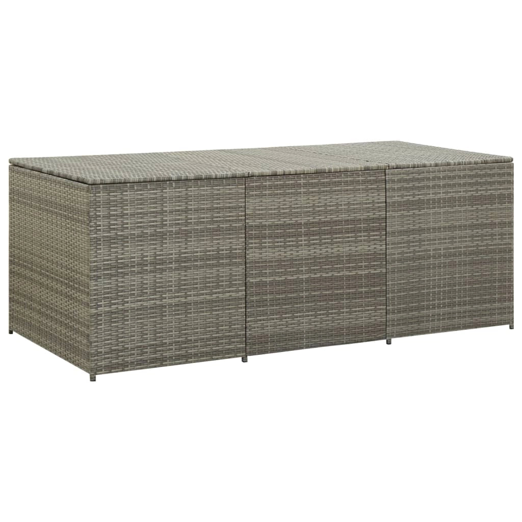 Contenitore da giardino/box in resina intrecciata 180 x 90 x 75 cm grigio 02_0013119