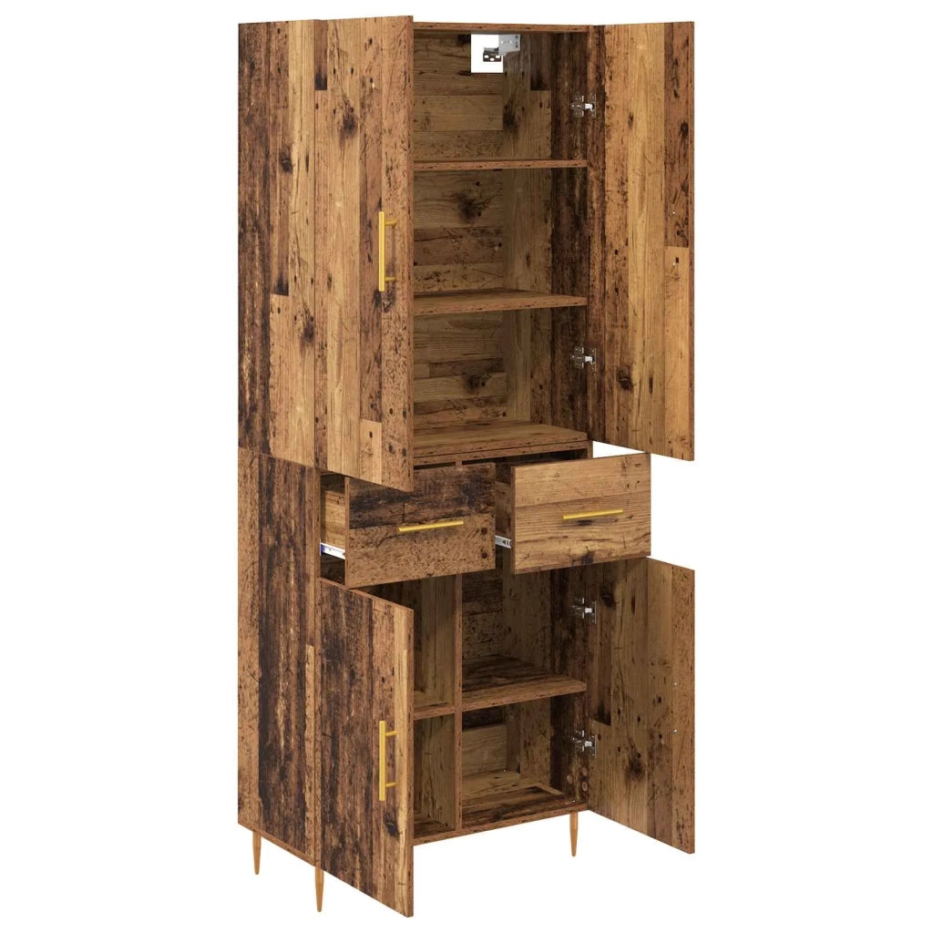 Credenza-Buffet-Armadio da cucina Legno vecchio 69,5 x 34 x 180 cm Legno multistrato 282605