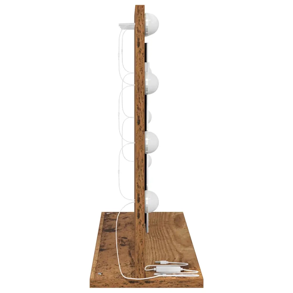 Specchio da Vanità Rettangolare Legno vecchio 60 x 45 x 18 cm 868315