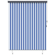 Tenda a rullo Blu e Bianco 200 x 250 cm Tessuto e Alluminio 362093