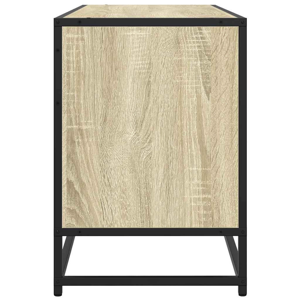 Mobile TV multimediale mensola TV credenza TV sala da pranzo soggiorno camera da letto rovere Sonoma 100 x 35 x 50 cm legno ingegnerizzato e metallo marrone 02_0027422