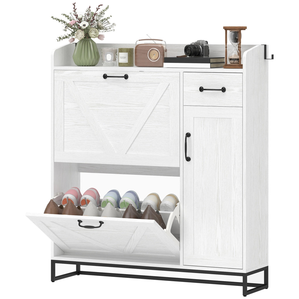Mobiletto con Cassetti e Ripiani ¨C zephmum ¨C Bianco 106.7x26x116cm