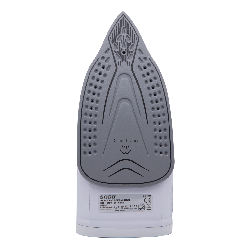 Ferro da stiro a vapore elettrico 2000W, serbatoio 220ml, piastra ceramica, vapore verticale stiratura - SOGO