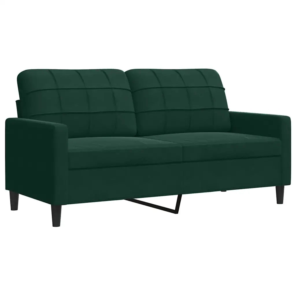 vidaXL Set di Divani 3 pz con Cuscini e Rinforzi Verde scuro Velluto