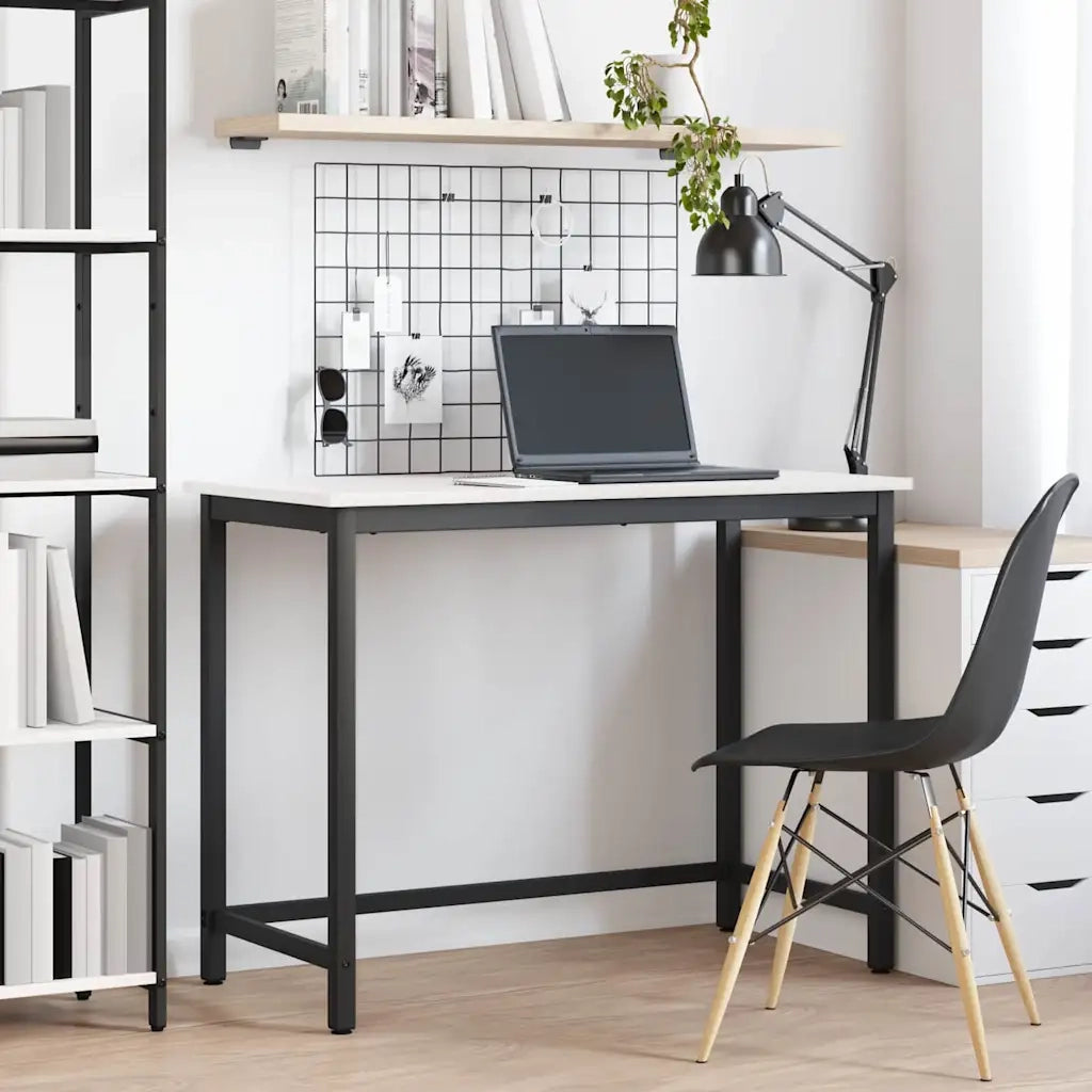 tavolo Bianco 100 x 50 x 77 cm Legno ingegnerizzato e acciaio 873793