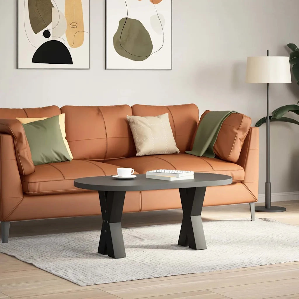 Gambe per Tavolino da CaffÃ¨ a Forma di X 2 pz Nere 28x(42-43) cm Acciaio