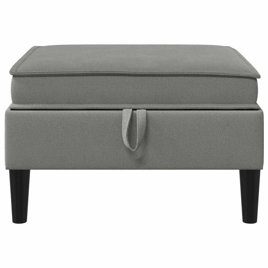 Pouf con Storage Grigio scuro Velluto