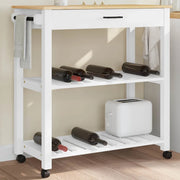 Carrello da Cucina MONZA 84x40x88,5 cm in Legno Massello di Pino 376102