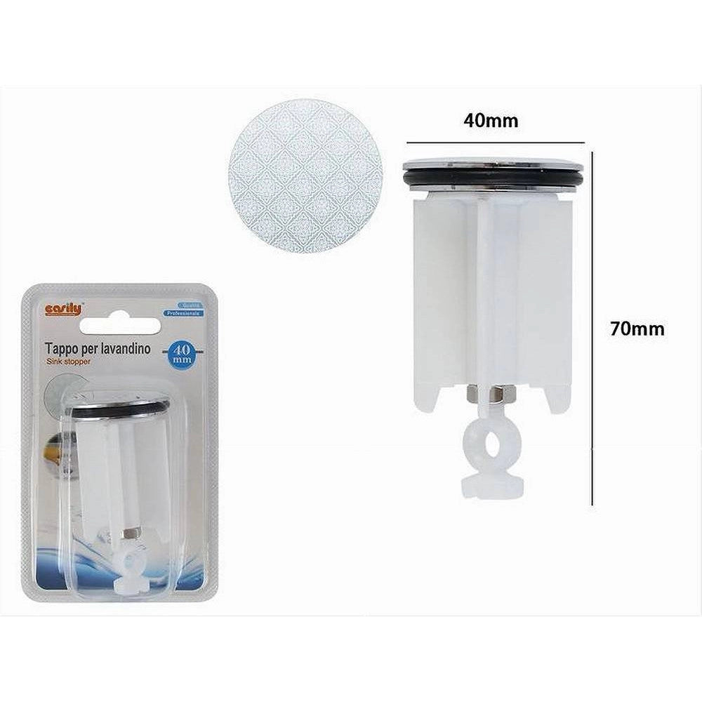 Trade Shop - Tappo Per Lavandino Bagno Lavabo Bidet Universale 40mm Con Motivo Maioliche 87277 -
