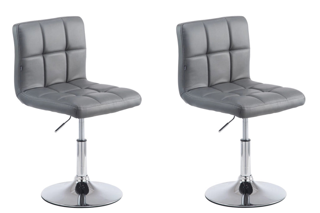Set 2 Sedie Lounge Palma V2 in similpelle grigio