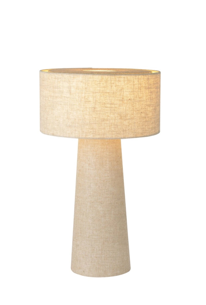 Lampada da tavolo fungo in lino grigio E27 Leeroy Lucide