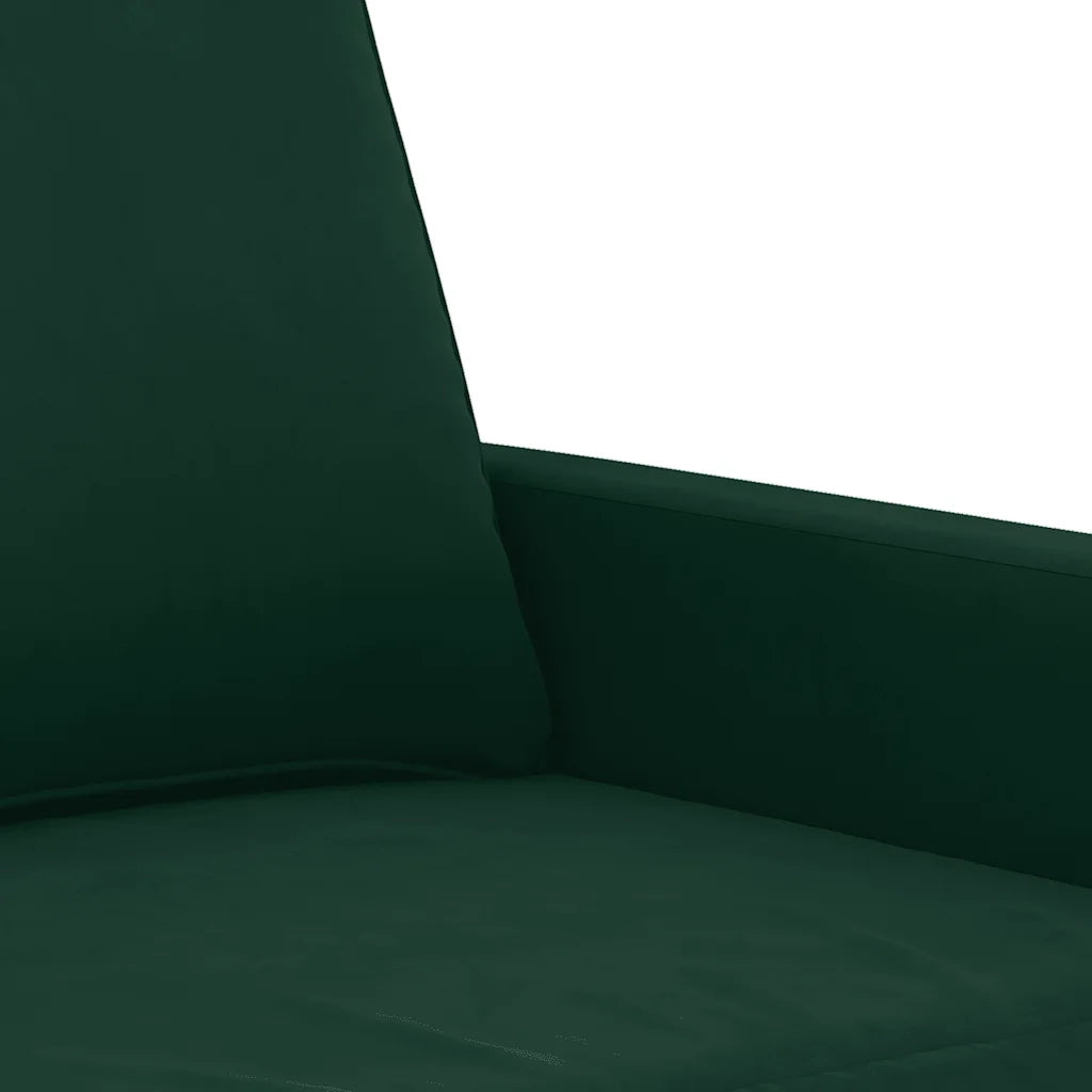 Set di Divani 3 pz con Cuscini Verde Scuro in Velluto