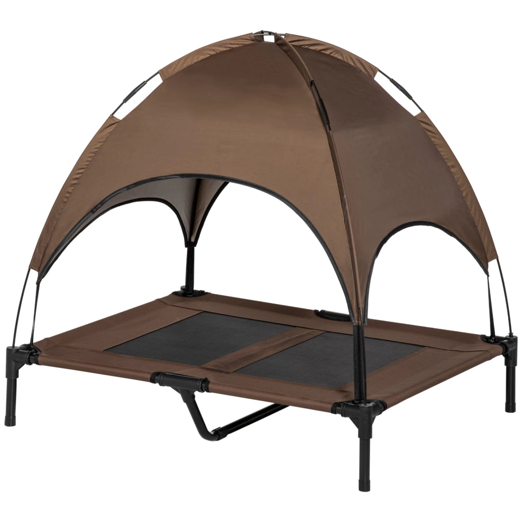 Letto per cani con baldacchino ¨C zephmum ¨C grigio 92x76x90 cm