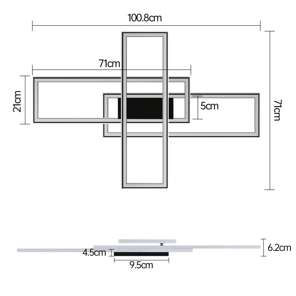 ZMH Lampada da soffitto LED grande dimmerabile telecomando RGB 50W per camera letto