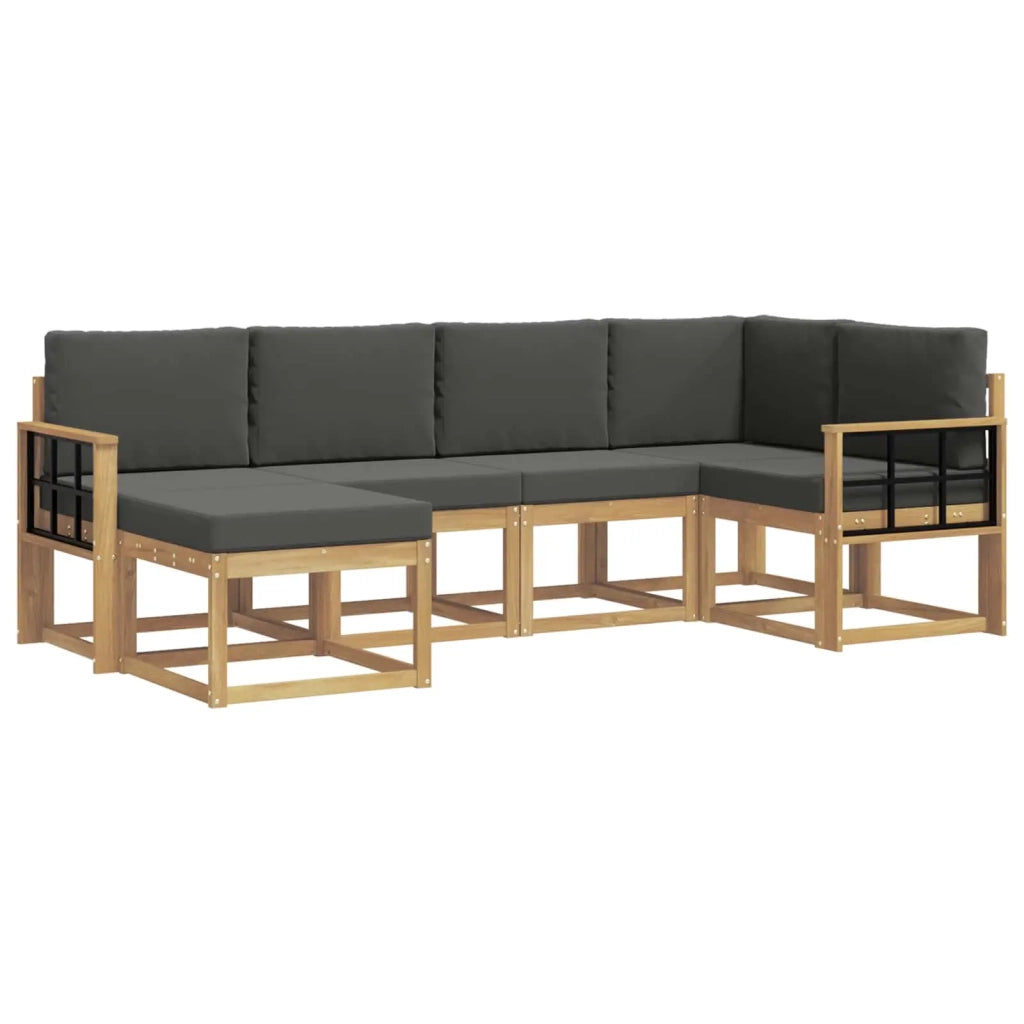 Set di divani da esterno 6 pz Bianco e Antracite Poliestere 3387886