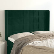 Testiera ad Orecchio Verde Scuro 147x23x118/128cm in Velluto cod mxl 48477