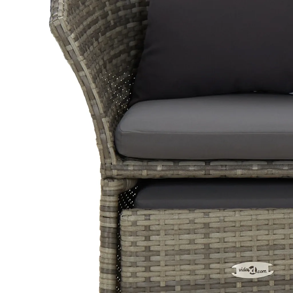 Set di Divani da Giardino 2 pz | Set Salotto da Giardino con Cuscini in Polyrattan Grigio