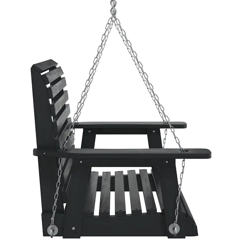 Dondolo da Giardino Catene in Metallo Nero in Legno di Abete CFW7078839