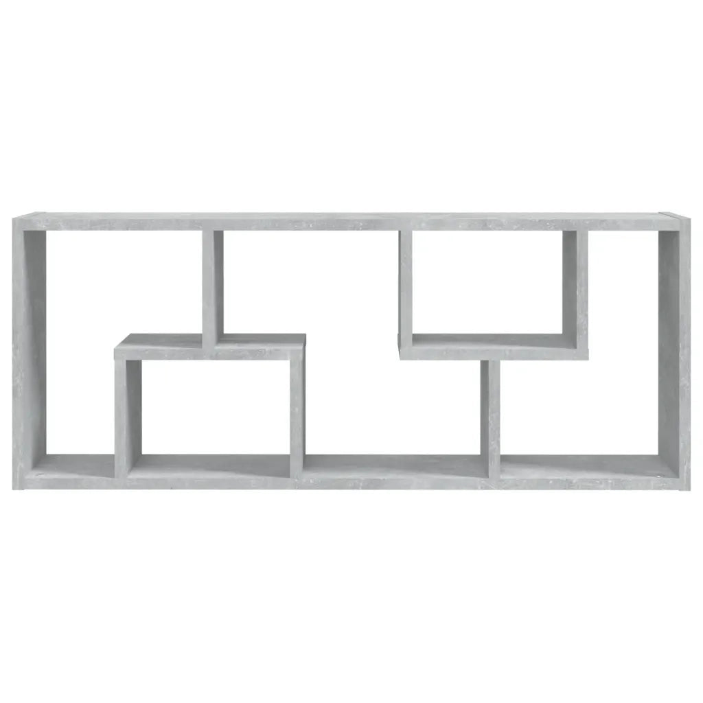 Scaffale a Parete Grigio Cemento 36x16x90 cm Legno Multistrato 803015