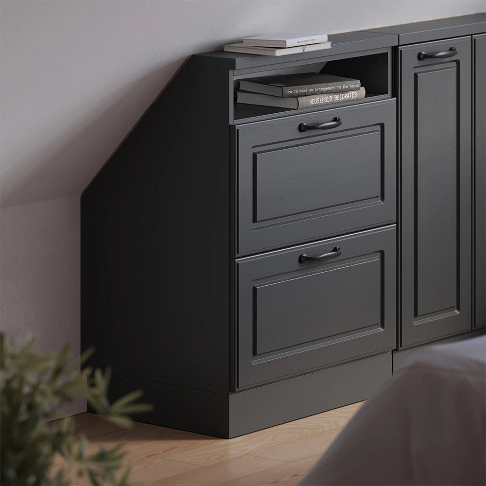 Mobile sottotetto Rion Antracite rustico/Antracite con 2 cassetti Vicco