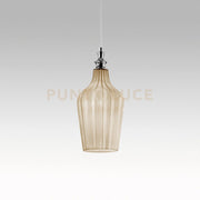 CLEOFE S/12 - LAMPADARIO SOSPESO 1 LUCE ATTACCO E27 IN VETRO COLORE OCRA D.18CM