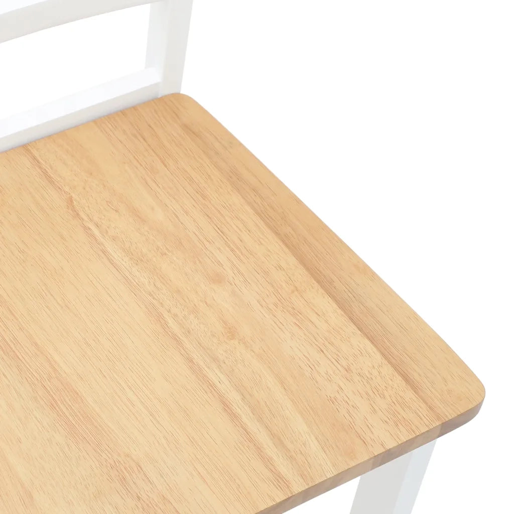 vidaXL Sedie da Pranzo 2 pz Bianche in Legno Massello di Hevea